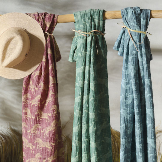 Kentia Kumba Cotton Pareo Green with Fringes 160x110cm