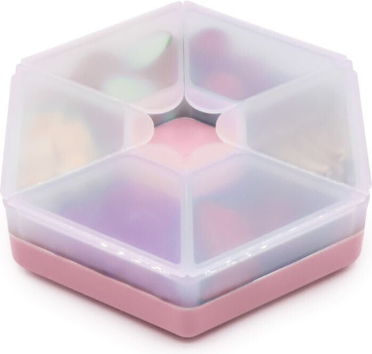 Melii Snackle Box Hexagon Plastic Kids' Food Container Pink