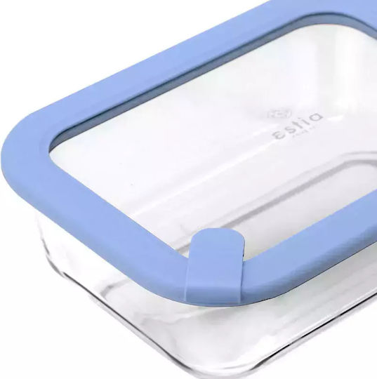 Estia Microwave Glass Lunch Box Colorseal Blue 1050ml