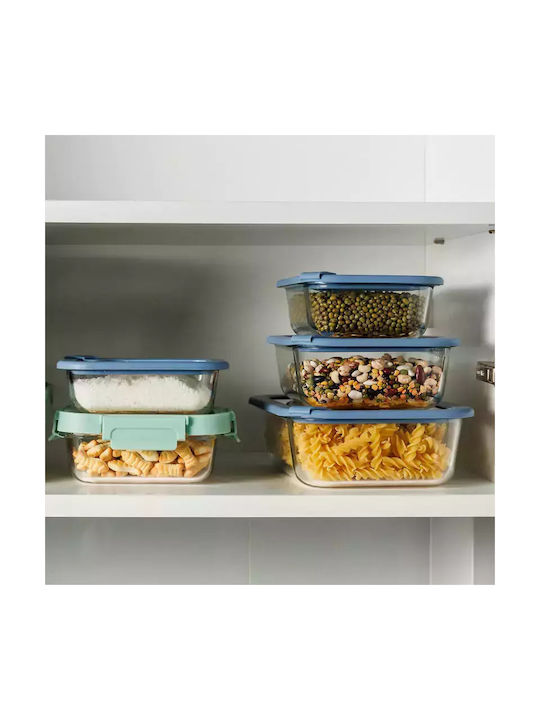 Estia Microwave Glass Lunch Box Colorseal Blue 1050ml