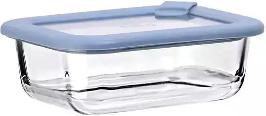Estia Microwave Glass Lunch Box Colorseal Blue 370ml