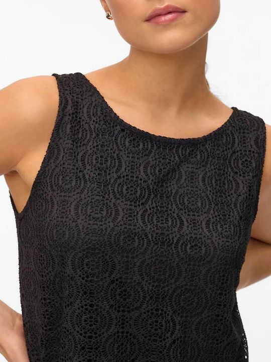 Damen Bluse Ärmellos Black