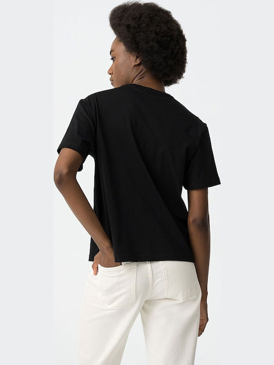 Women's Blouse Cotton Short Sleeve Black