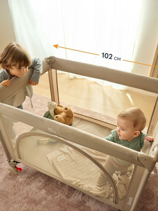Lionelo Laura Кошара за игра 2 Нива с Матрак Зелен 102x72см