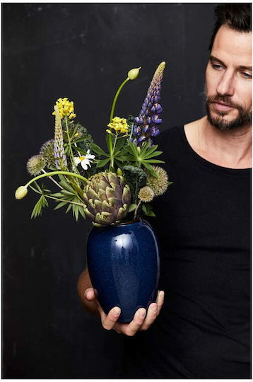 Oz Διακοσμητικό Βάζο Keramik Blau 13x13x20cm 1Stück
