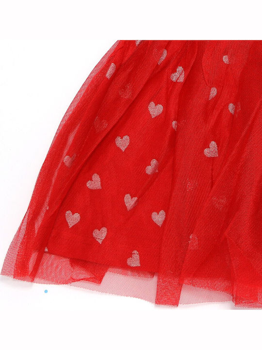 Minnie Παιδικό Φόρεμα Κοντομάνικο Τούλινο Λευκό