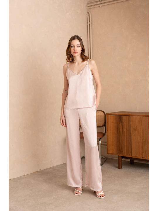 Damen Bluse Ärmellos Pink