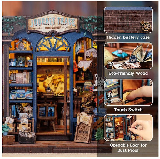 Cutebee Wooden Construction Toy Bookstore
