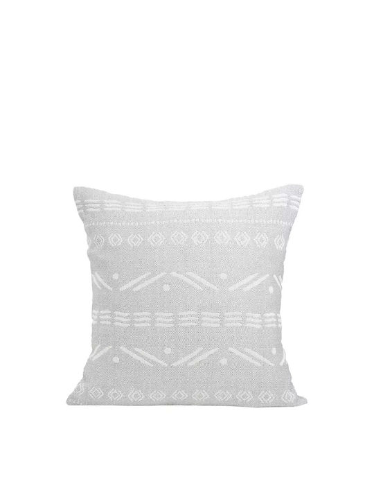 Nima Decorative Pillow Case Raiza From 100% Cotton Gray 45x45cm