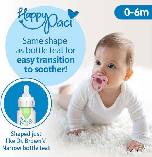 Dr. Brown's Happy Paci Pacifiers Silicone Pink Mint for 0+ months 2pcs