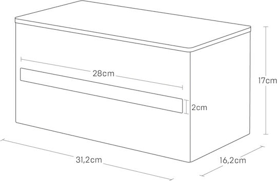 Yamazaki Θήκη για Χαρτομάντηλα Μεταλλική Λευκή 31.2x16.2x17cm