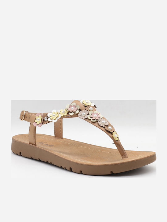 Women's Flat Sandals Anatomic in Brown Color