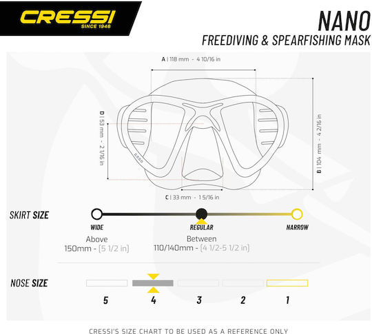 CressiSub Μάσκα Θαλάσσης Nano Μαύρη