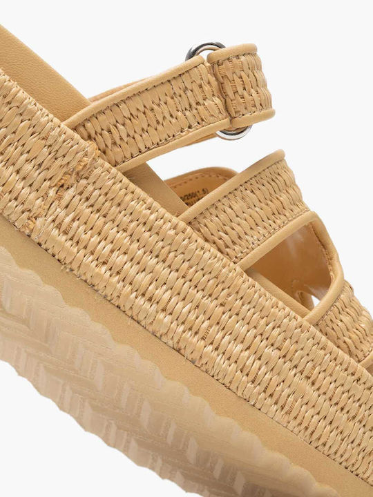 Bigmissile Γυναικεία Σανδάλια Flatforms Μπεζ