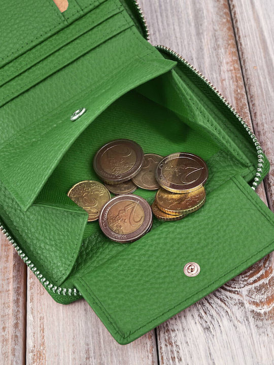 Leder Damen Geldbörse mit RFID Grün