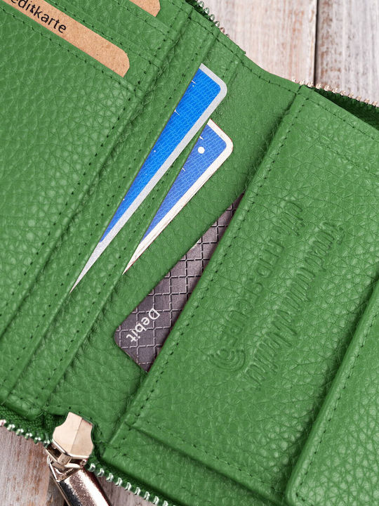 Leder Damen Geldbörse mit RFID Grün
