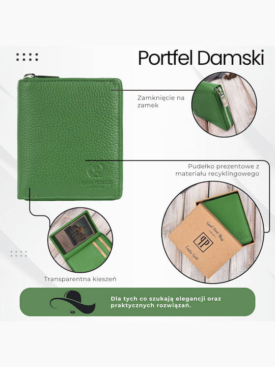 Leder Damen Geldbörse mit RFID Grün
