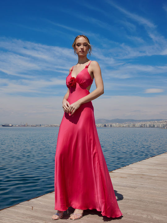 Sommer Maxi Abendkleid Offener Rücken Rot
