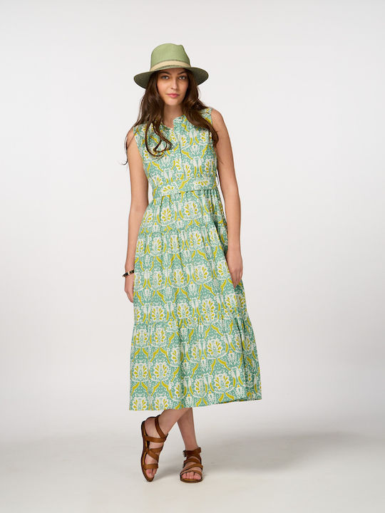 Sommer Midi Kleid Bay Leaf Mint