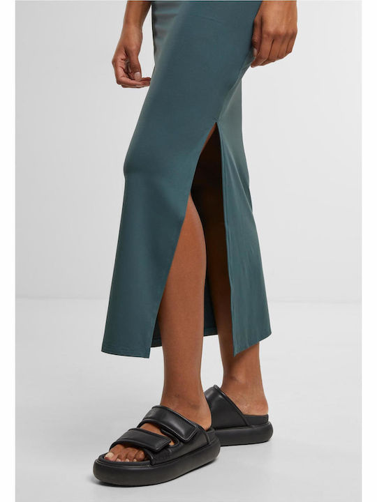 Sommer Midi Kimonoförm Dress Bottlegreen