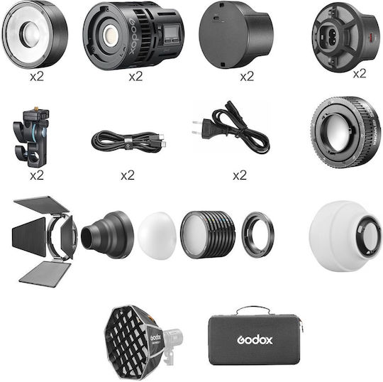 Godox Rs60r 2k – Tragbares 60W RGB LED 2-Licht-Kit