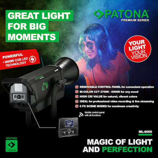 Patona Premium 600W Cob LED Professional Photo Continuous Lighting Video Light Ml-6000