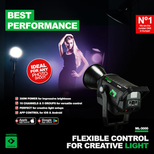Led Professional Photo Light Video Light Led 300w Cob Ml-3000 Patona Premium
