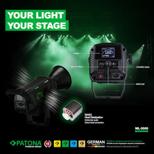 Led Professional Photo Light Video Light Led 300w Cob Ml-3000 Patona Premium