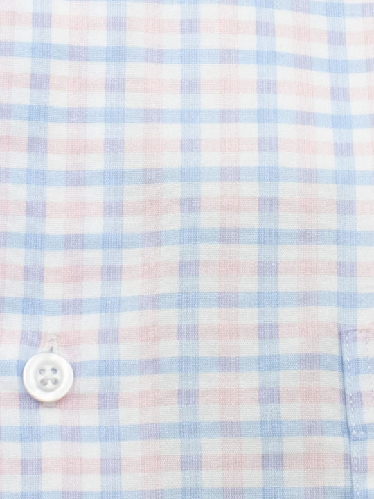 Short-sleeved Shirt Checked White, Blue