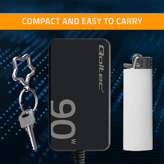 Charger 90W GaN Super Fast Slim PD 5-20V 4.5A USB-C 3.1 Laptop MacBook Smartphone Qoltec