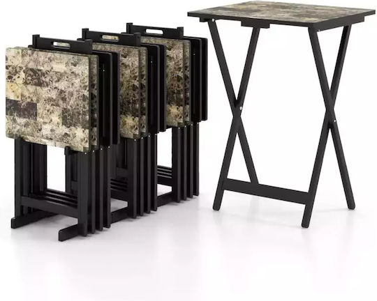 Τραπέζι Βοηθητικό Πικ-Νικ Πτυσσόμενο 48x40x67 Μαύρο