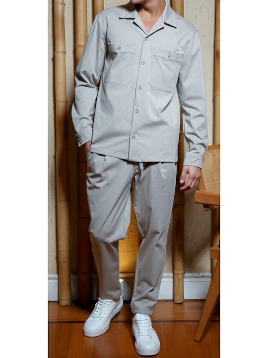 Μακρυμάνικo Overshirt Cream, Ecru