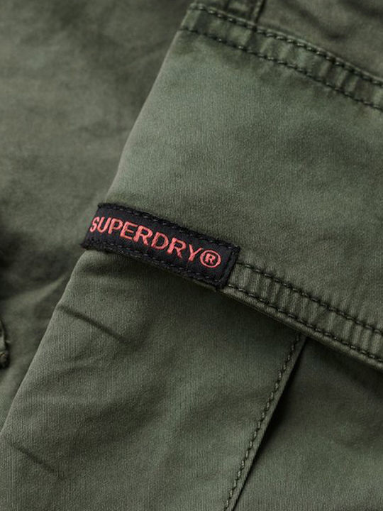 Damen Stoff Cargo Hose in Geradem Schnitt Grün