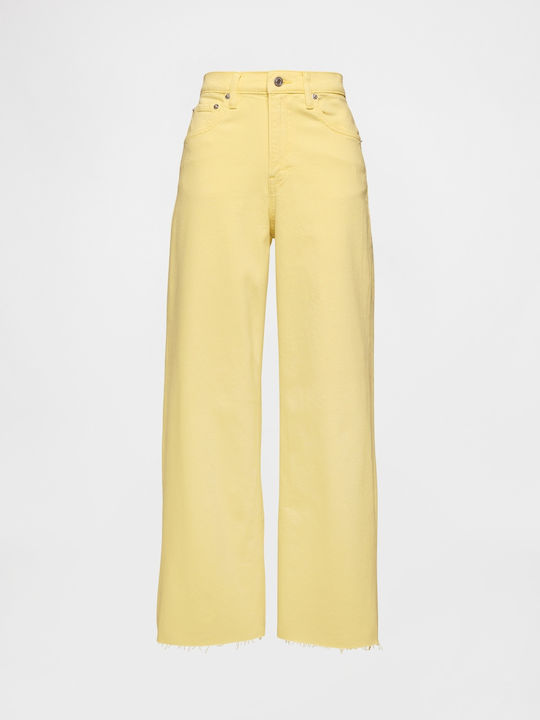 Hoch tailliert Damenjeans in Schlanker Passform Lemon Drop Yellow