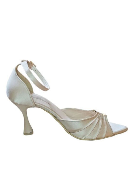 Stoff Sandalen Beige