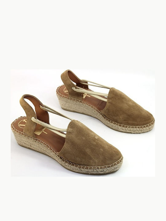 1825 Women's Suede Platform Shoes Tabac Brown