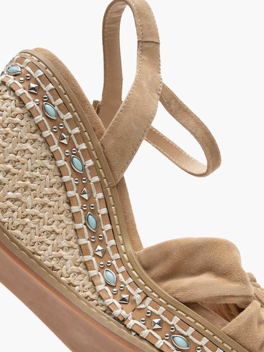 Damenplattformen Beige