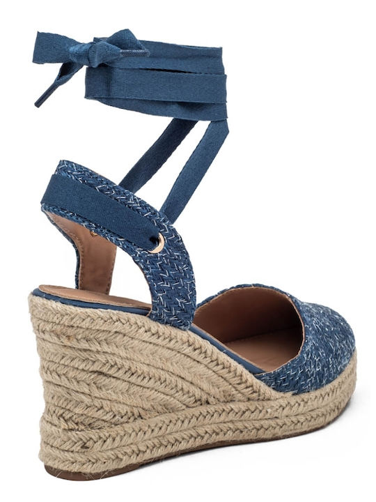Damenplattformen im Espadrilles-Stil Blau