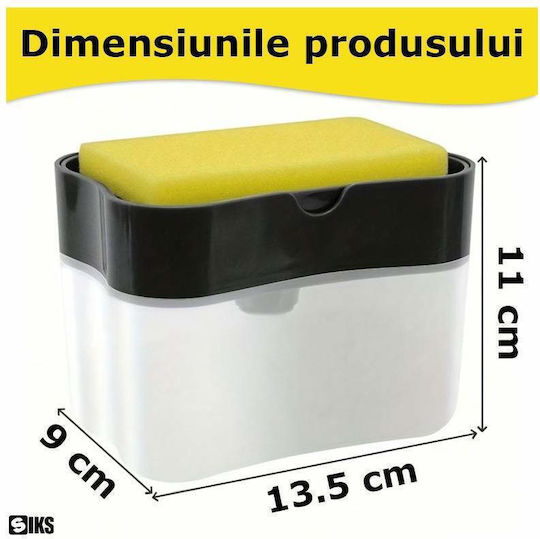 Dispenser Bucătărie Plastic cu Suport pentru Burete Transparent 380ml