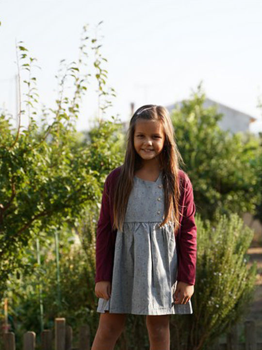 Kinderstrickjacke Baumwolle burgunderrot