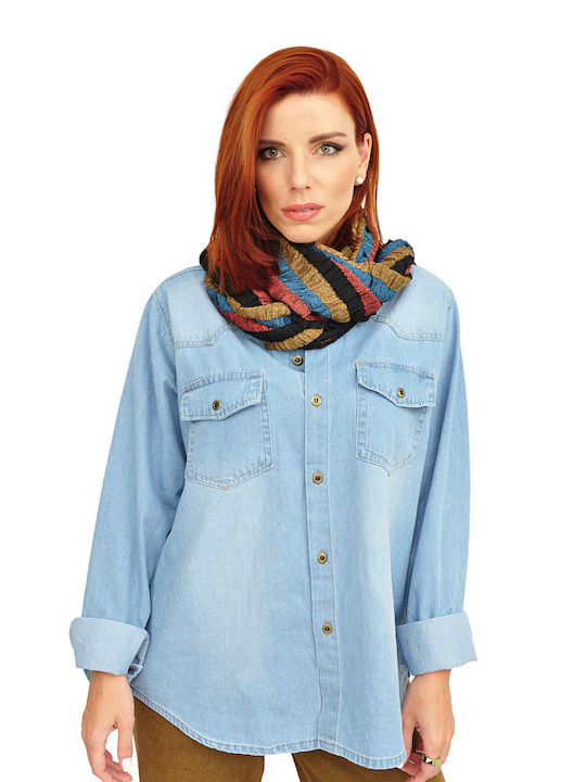 Langärmelig Damen Denim Hemd Blue