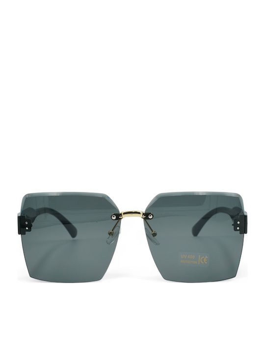 Optosquad Women's Sunglasses with Gold Metal Frame and Gray Lens 10061