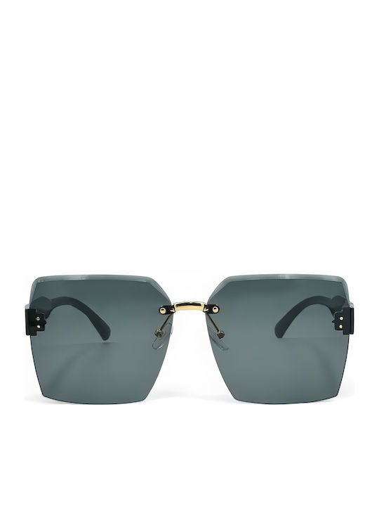 Optosquad Women's Sunglasses with Gold Metal Frame and Gray Lens 10061