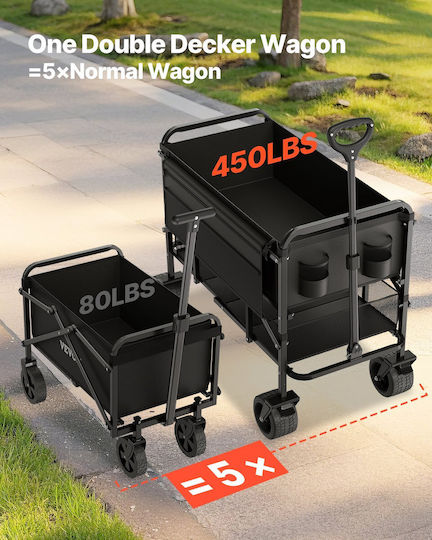 Foldable Garden Cart Four-wheel 300lt