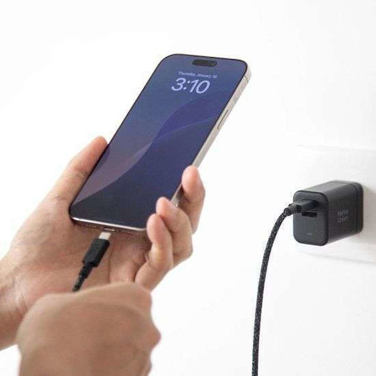 Native Union Зарядно без кабел GaN с USB-A порт и USB-C порт 45W Power Delivery Бял