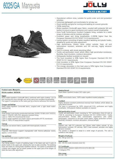Jolly Joy Cizme Militare Ghete Scurte Impermeabile Cu Membrană Gore-Tex Negre