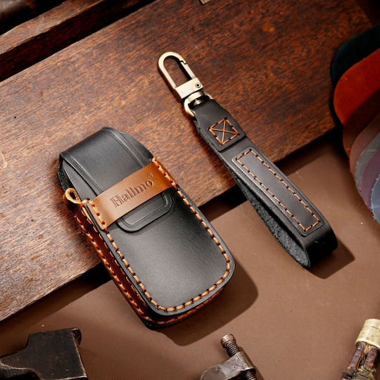 Hallmo Car Cowhide Leather Protective Key Cover Case Audi A6l A8l A4 A7 A5 C Style Black