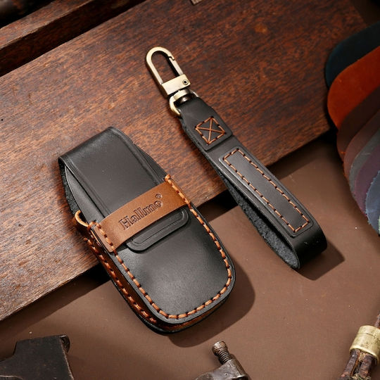 Hallmo Car Cowhide Leather Protective Key Cover Case New Mercedes-Benz E300L Black