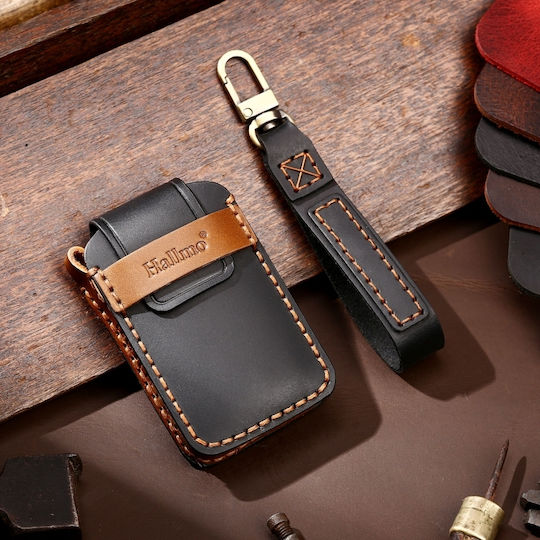 Hallmo Car Cowhide Leather Protective Key Cover Case New Mazda Axela Black