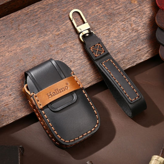 Hallmo Car Cowhide Leather Key Cover Key Case Subaru Forester Black